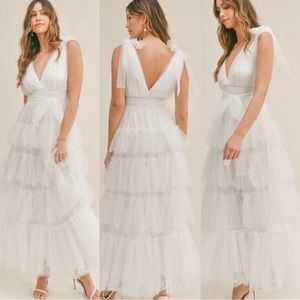 BRIDAL DRESS— white dress SO cute. It has pearls all over.